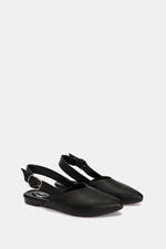 SLINGBACK BUCKLE BLACK MULE