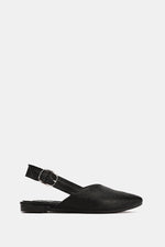 SLINGBACK BUCKLE BLACK MULE