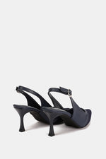 NAVY KNIT HEELS