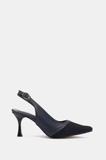 NAVY KNIT HEELS