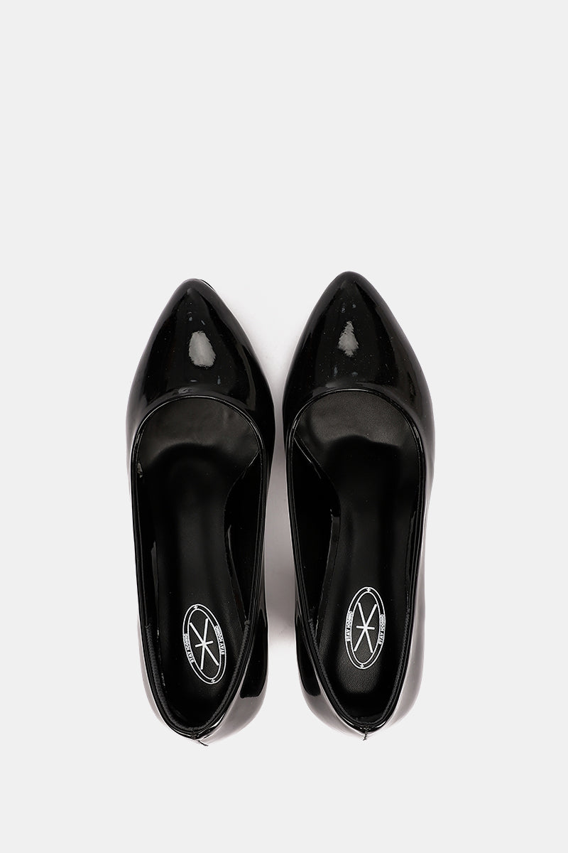 BLACK VERNE CHUNKY HEELS