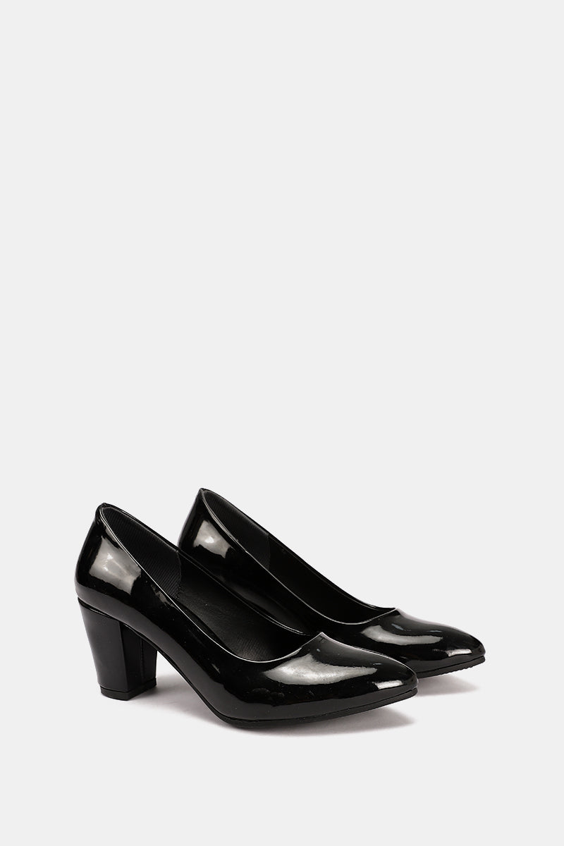 BLACK VERNE CHUNKY HEELS