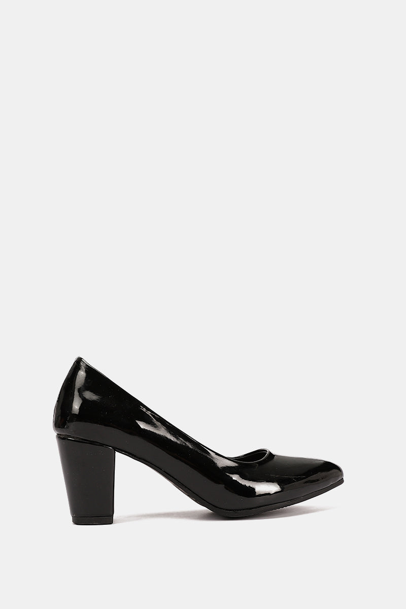 BLACK VERNE CHUNKY HEELS