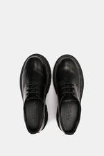 MATTE BLACK LEATHER DERBY LOAFERS