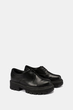 MATTE BLACK LEATHER DERBY LOAFERS