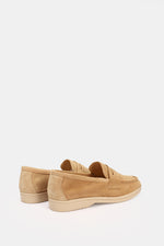 BEIGE LEATHER TASSEL LOAFERS