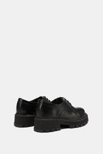 MATTE BLACK LEATHER DERBY LOAFERS