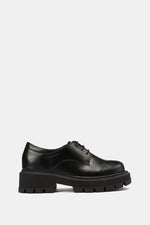 MATTE BLACK LEATHER DERBY LOAFERS