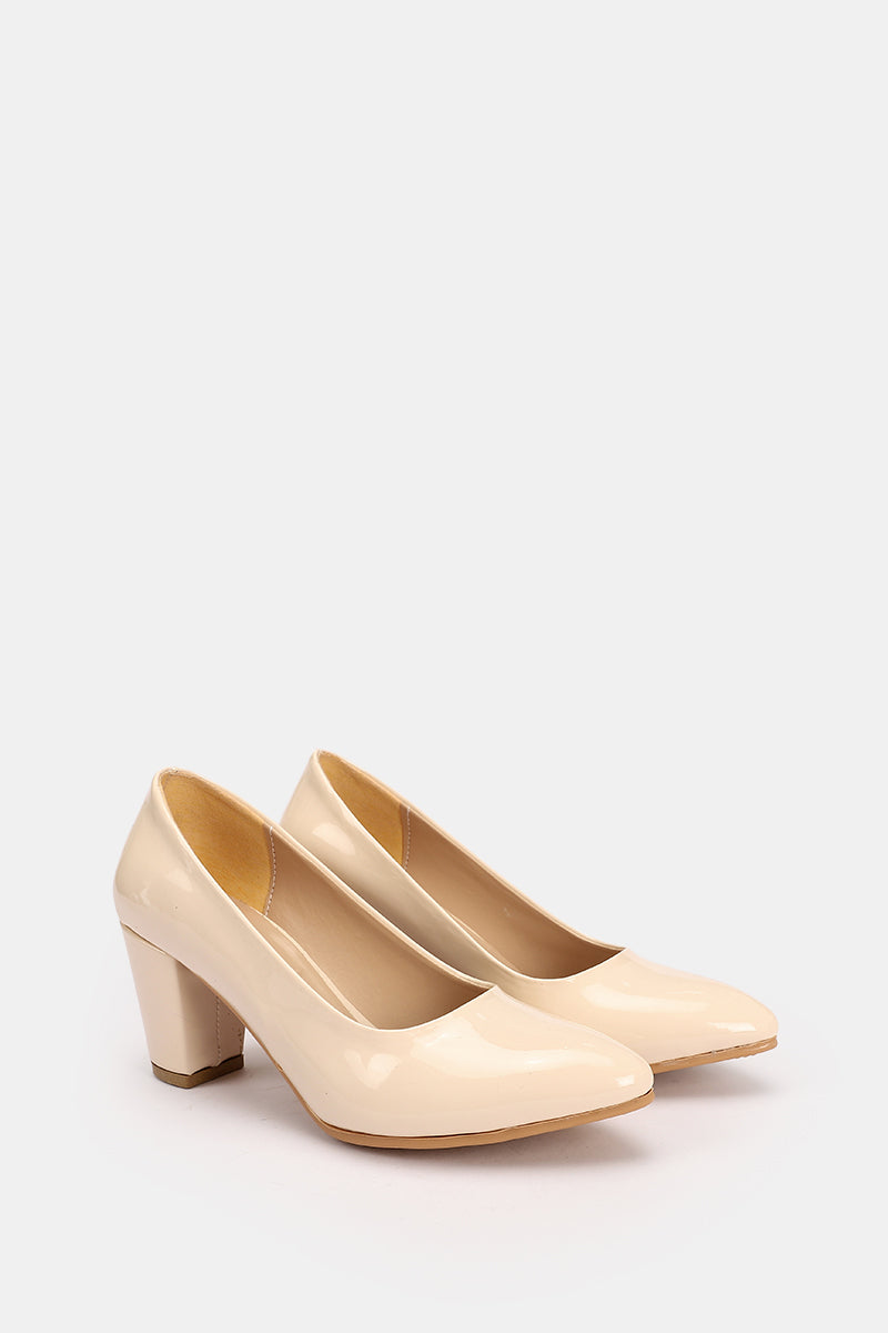BEIGE CHUNKY HEELS