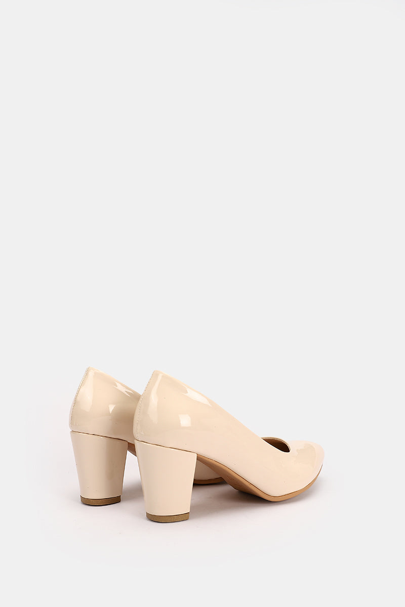 BEIGE CHUNKY HEELS