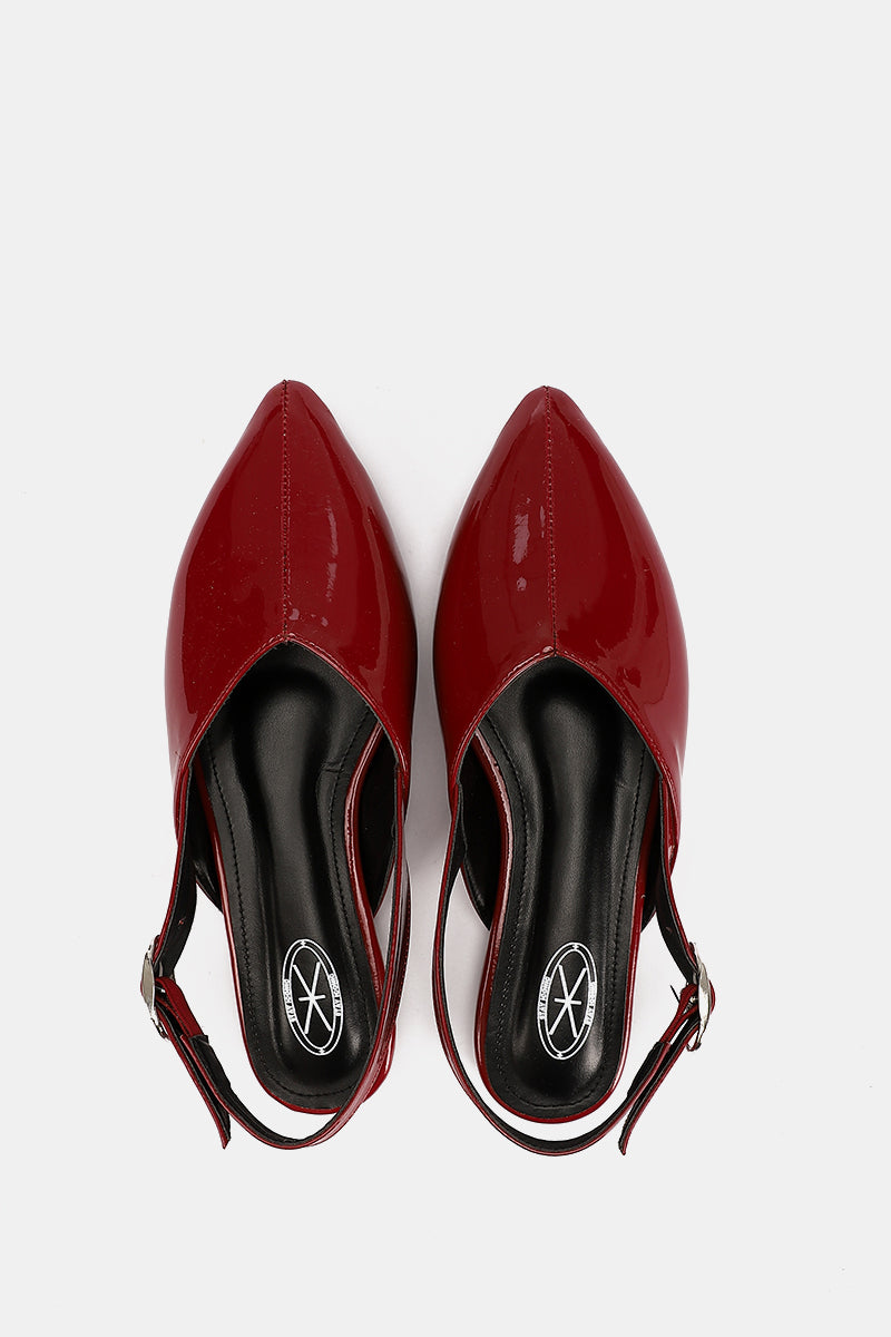 BURGUNDY SLINGBACK BUCKLE VERNE MULE