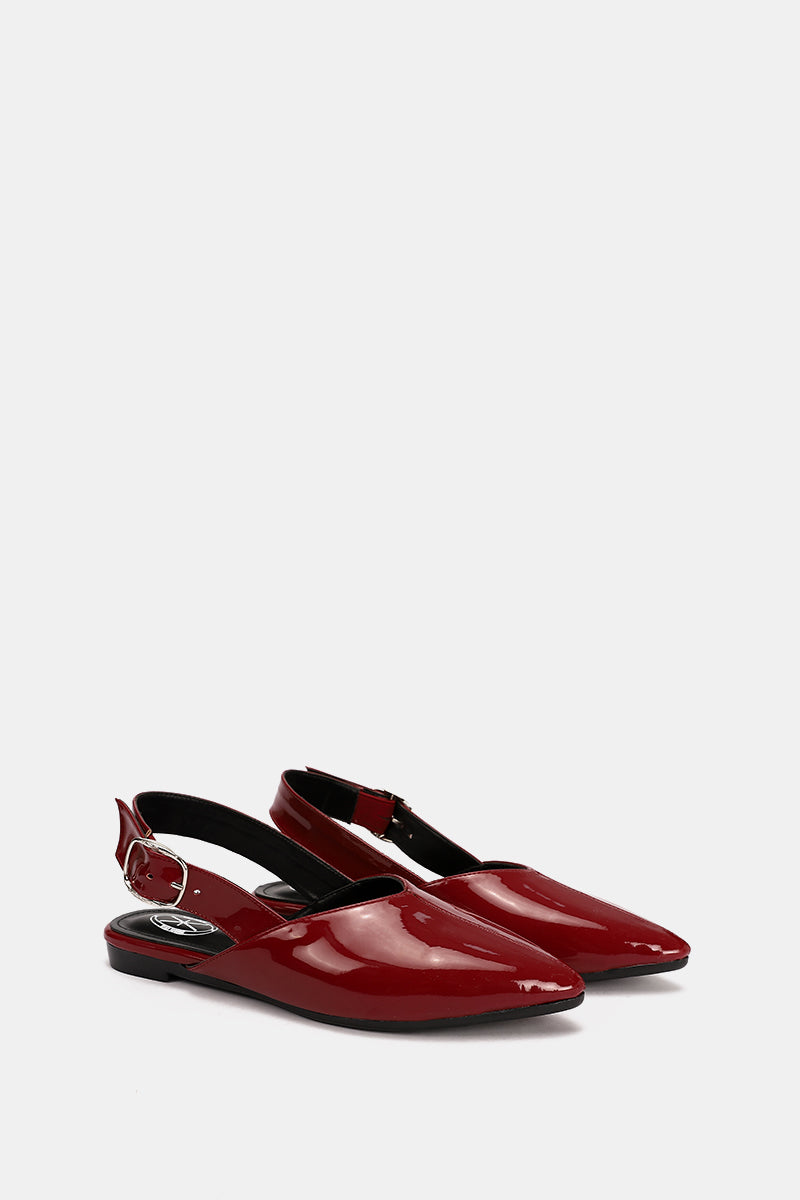 BURGUNDY SLINGBACK BUCKLE VERNE MULE