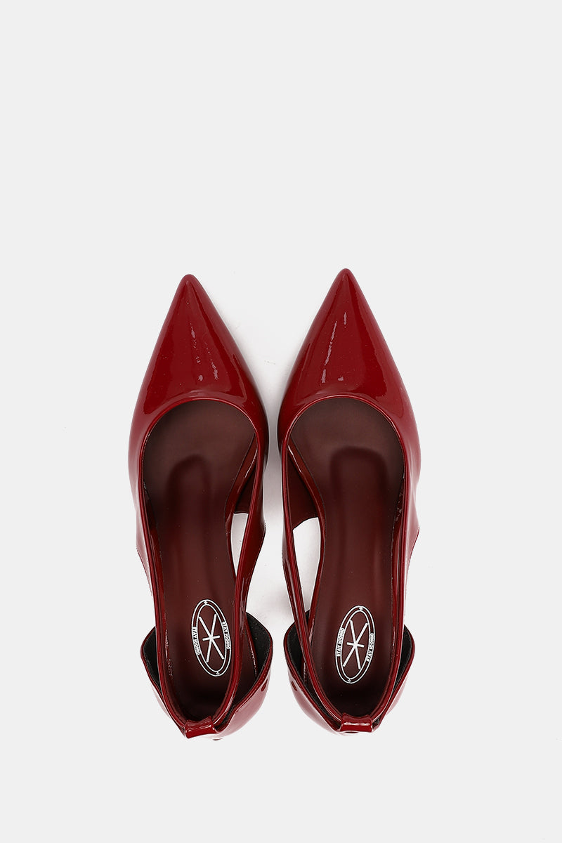 BURGUNDY VERNE SLINGS HEELS