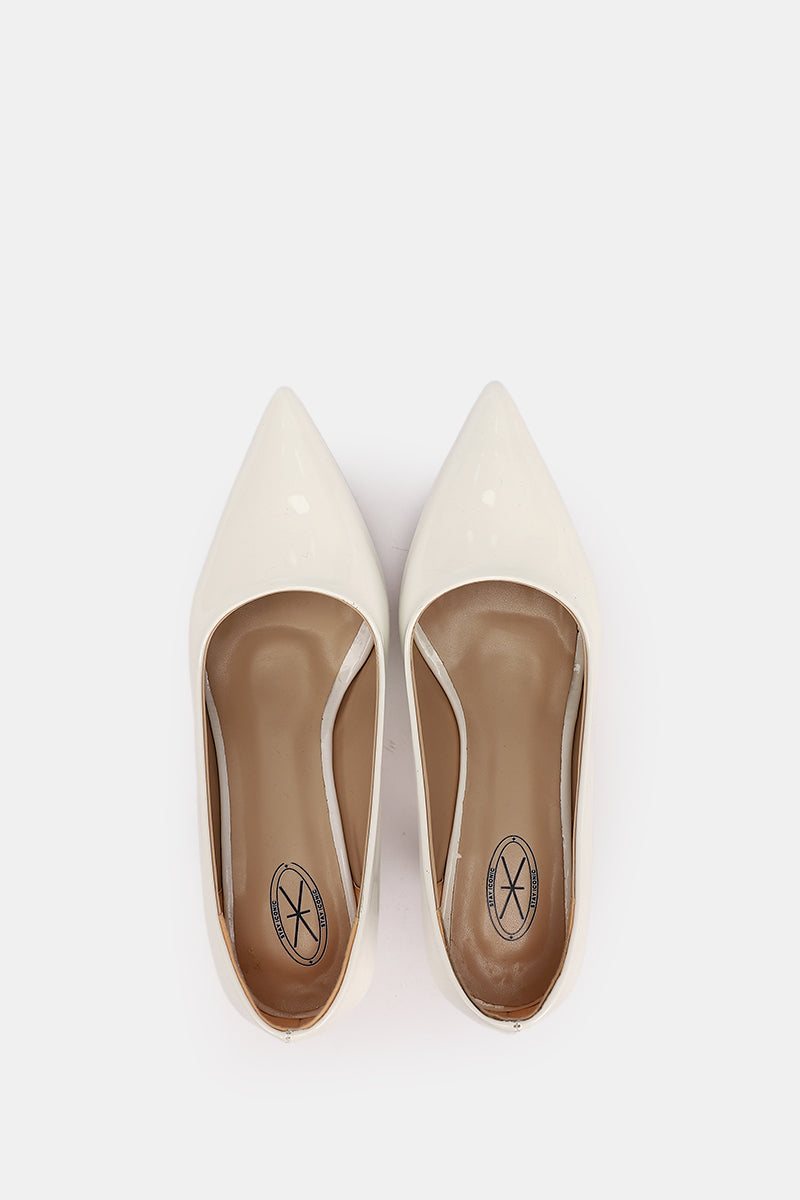 POINTED TOE WHITE KITTEN HEELS VERNE