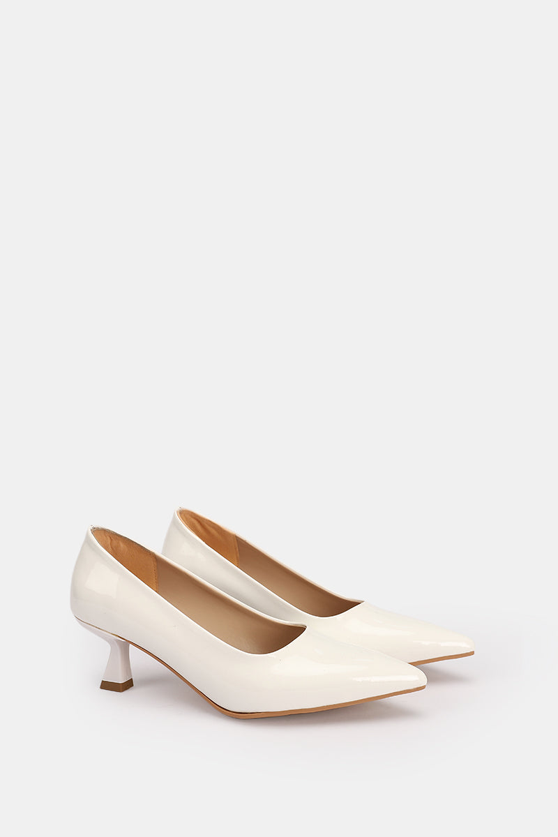 POINTED TOE WHITE KITTEN HEELS VERNE