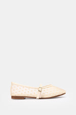 BEIGE DOTTED MESH MARY JANE