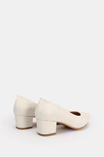 WHITE CHUNKY PUMPS
