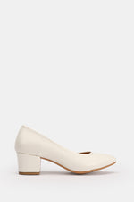 WHITE CHUNKY PUMPS