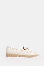 WHITE CHAINED CUSHIONED LOAFER