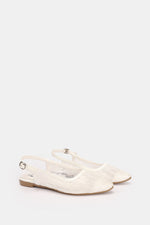 SLINGBACK WHITE FLORAL MESH MULE