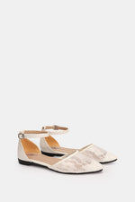 WHITE FLORAL STRAP FLAT