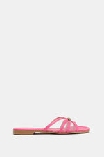 GOLD BUCKLE PINK SHEER SLIPPERS