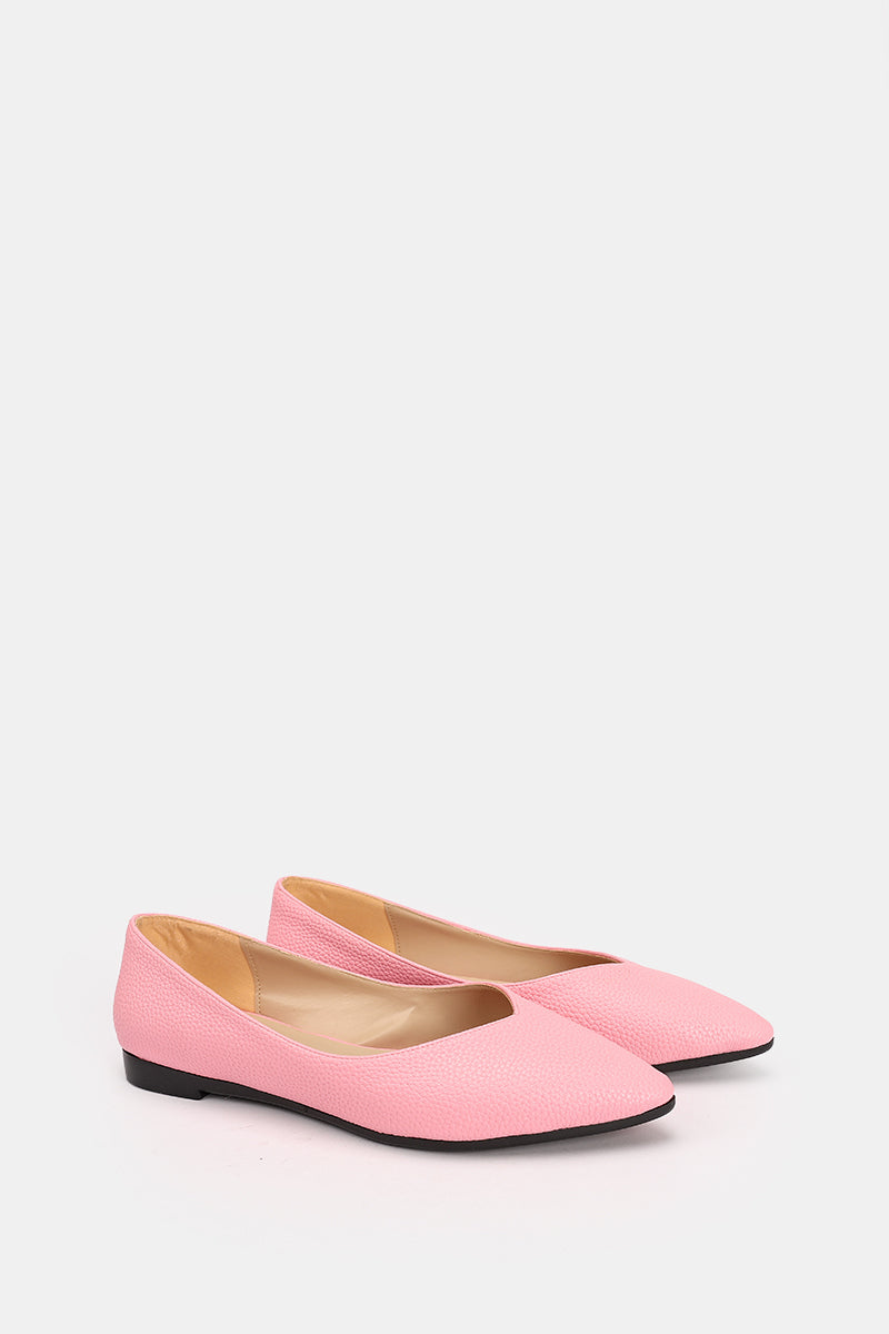 PINK FLAT LEATHER BALLET