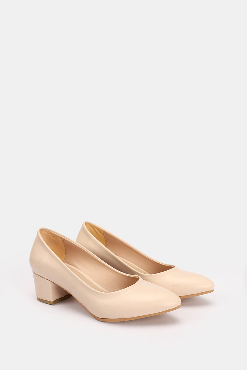 BEIGE CHUNKY PUMPS