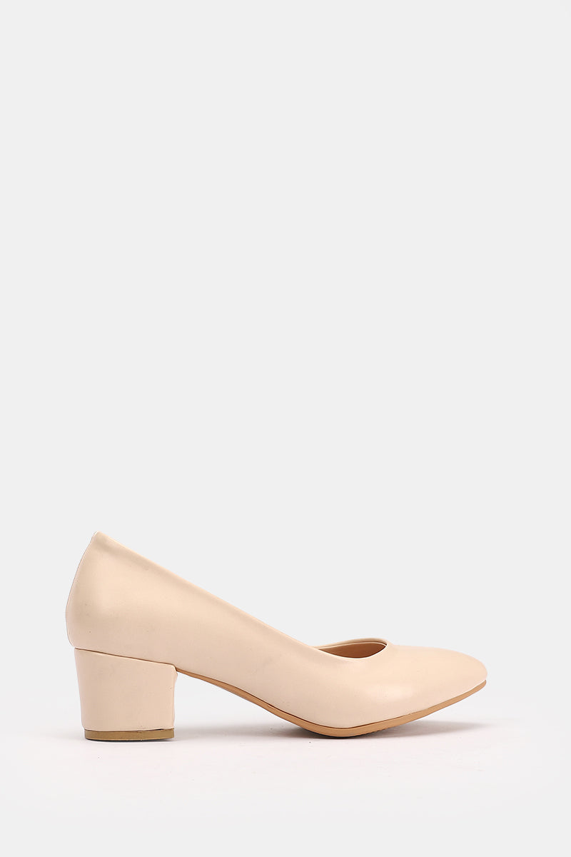 BEIGE CHUNKY PUMPS