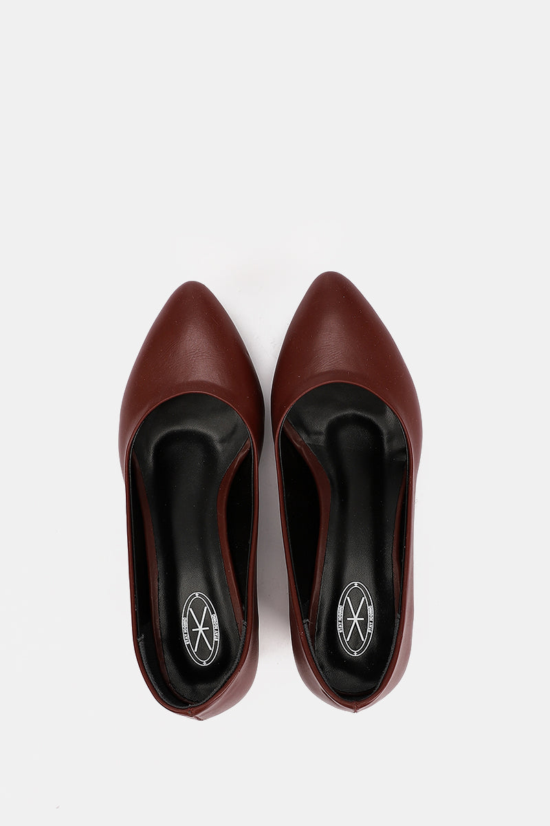 BURGUNDY CHUNKY PUMPS