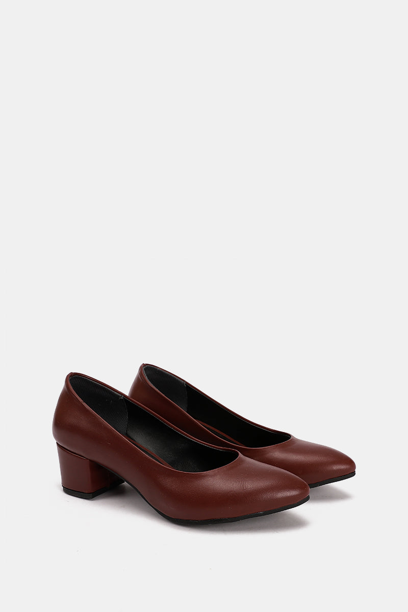 BURGUNDY CHUNKY PUMPS