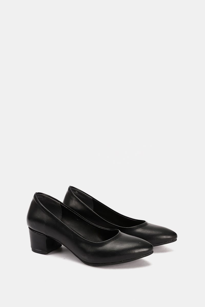BLACK CHUNKY PUMPS