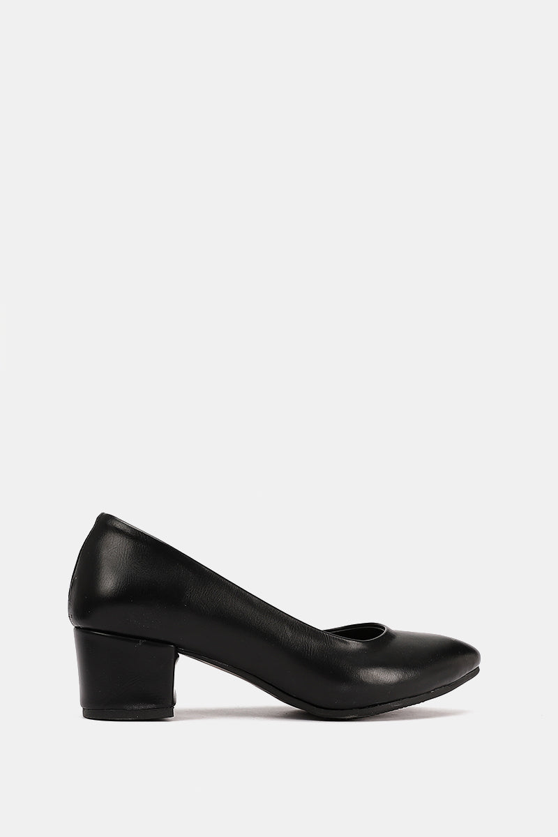 BLACK CHUNKY PUMPS