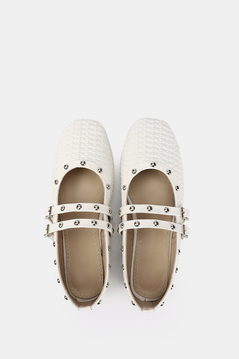 WHITE WOVEN MARY JANE