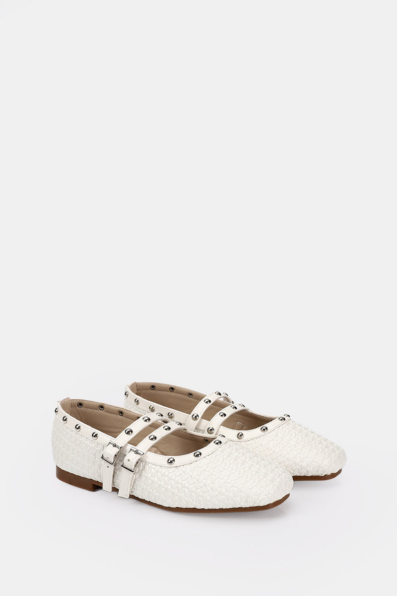 WHITE WOVEN MARY JANE