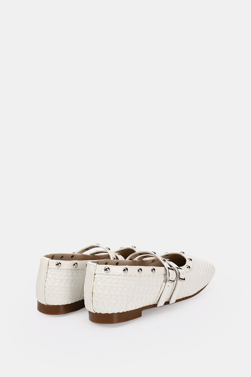 WHITE WOVEN MARY JANE