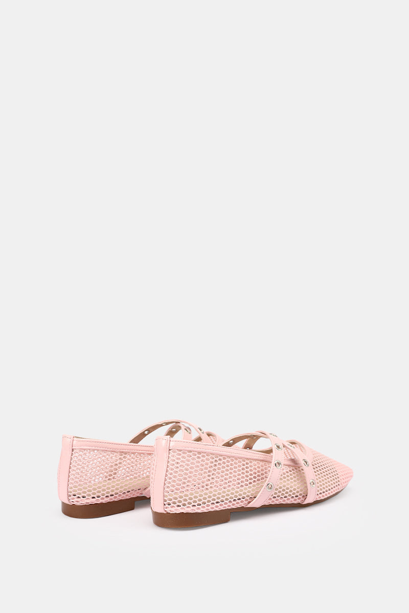 PINK CROSS STRAP BALLERINA