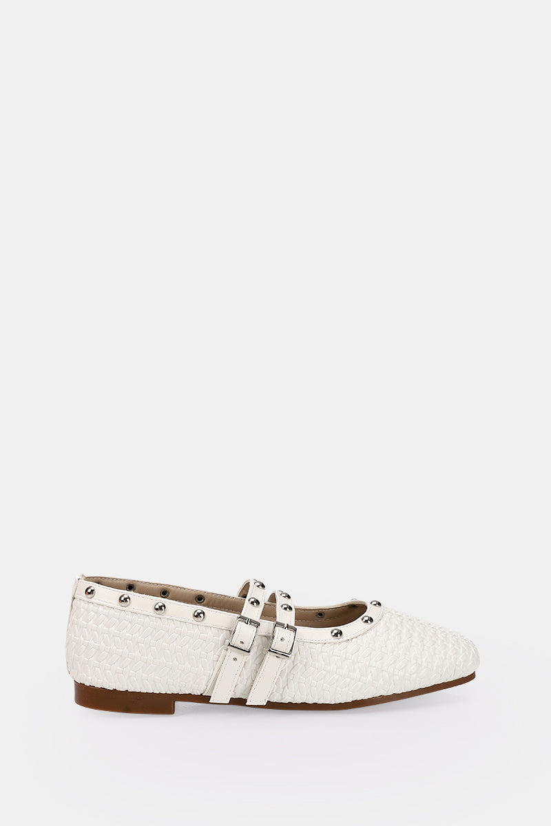 WHITE WOVEN MARY JANE