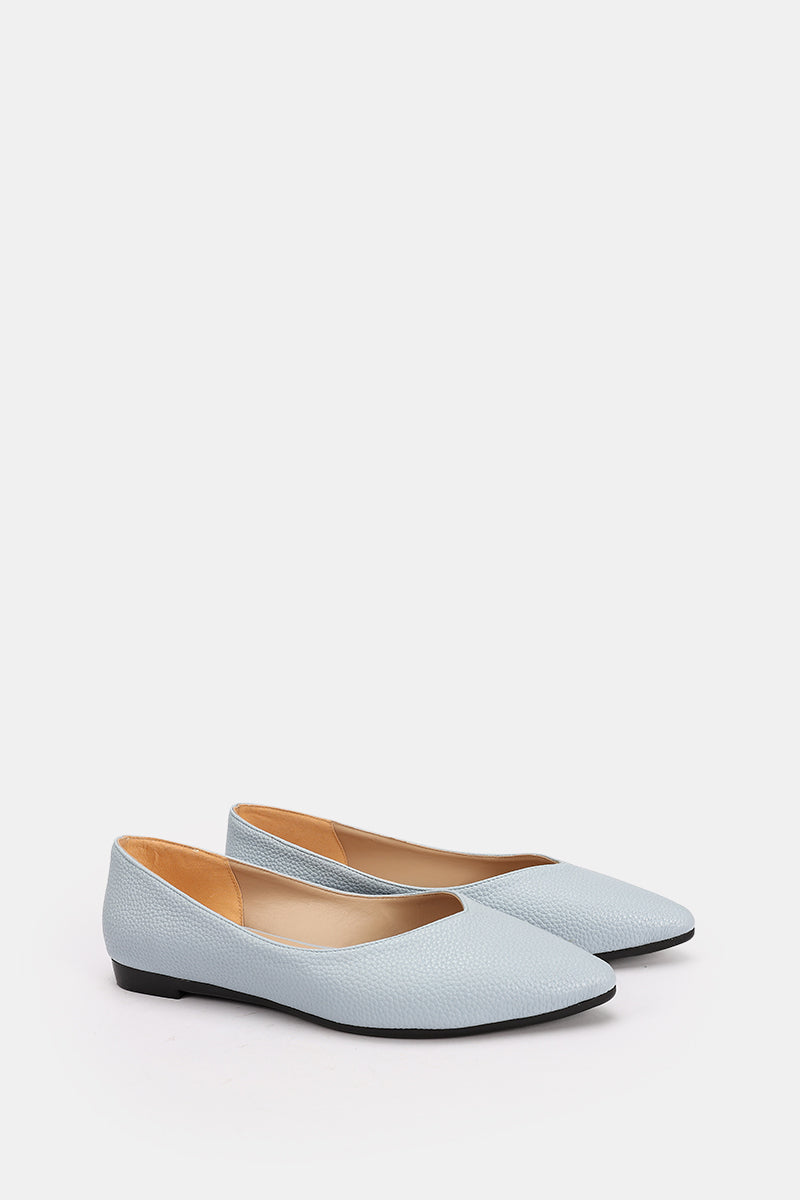 BLEU CIEL FLAT LEATHER BALLET