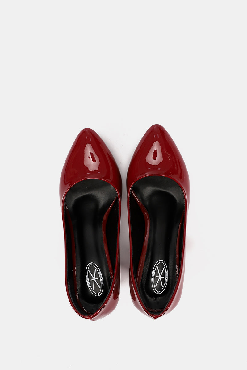 BURGUNDY VERNE CHUNKY HEELS