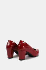 BURGUNDY VERNE CHUNKY HEELS