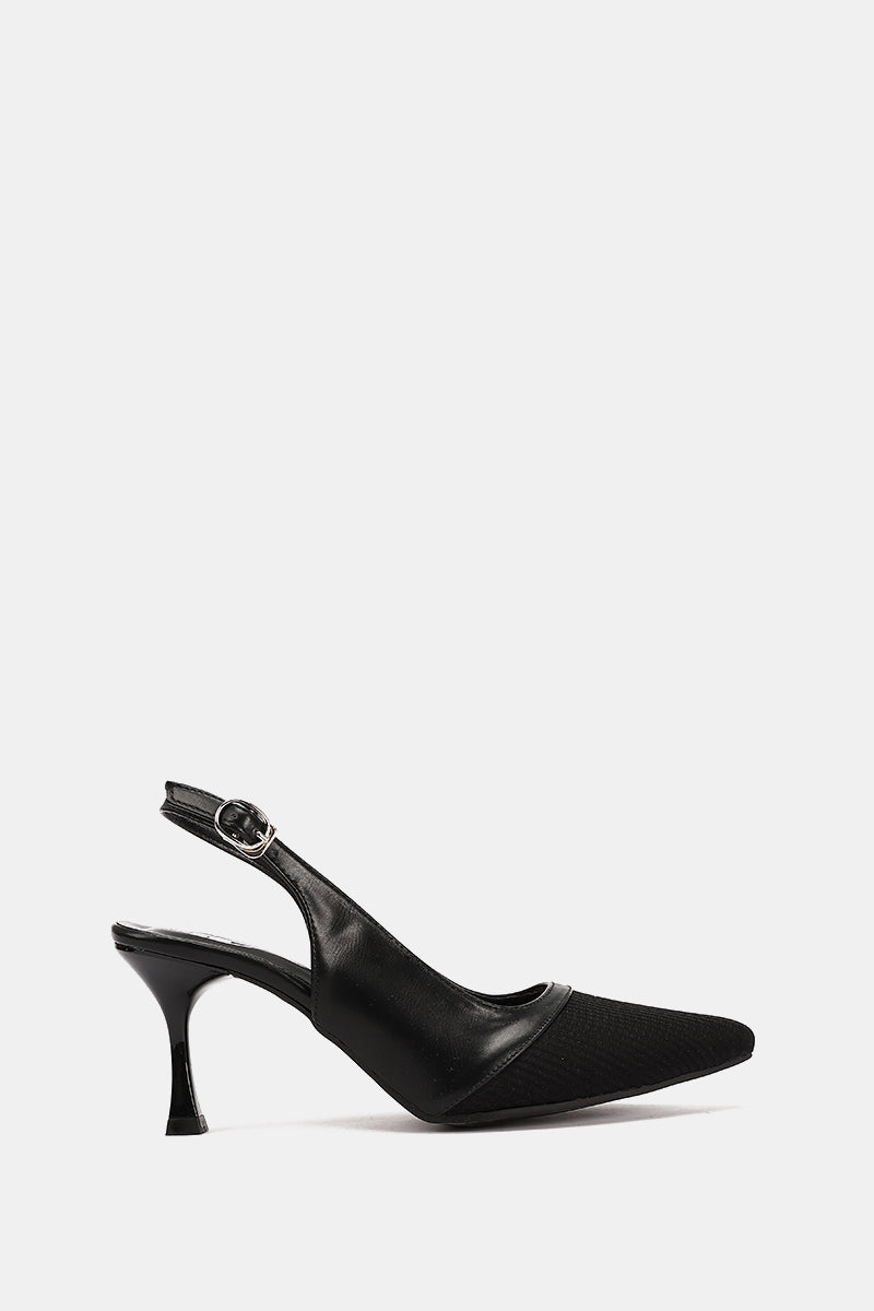 BLACK KNIT HEELS