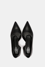 BLACK OPEN KITTEN PUMPS