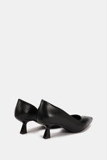 BLACK OPEN KITTEN PUMPS