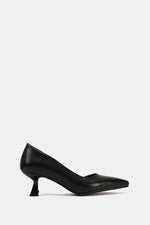 BLACK OPEN KITTEN PUMPS