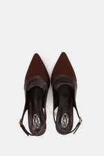 BROWN KNIT HEELS