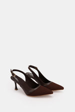 BROWN KNIT HEELS