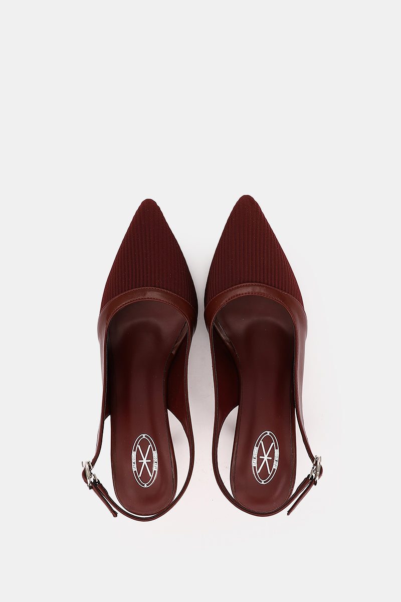 BURGUNDY KNIT HEELS