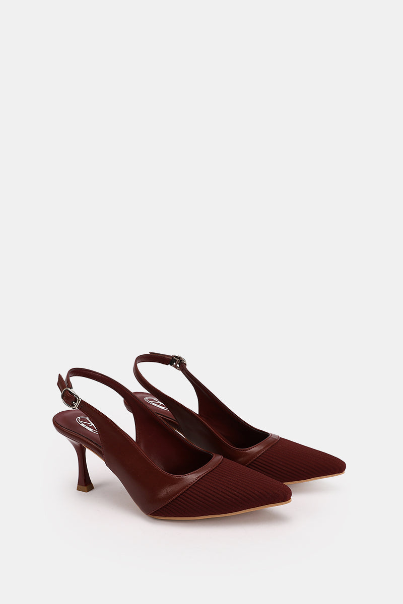 BURGUNDY KNIT HEELS
