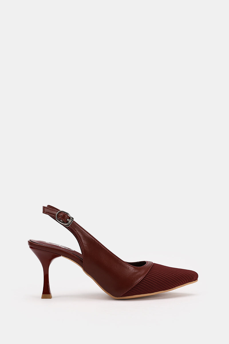 BURGUNDY KNIT HEELS